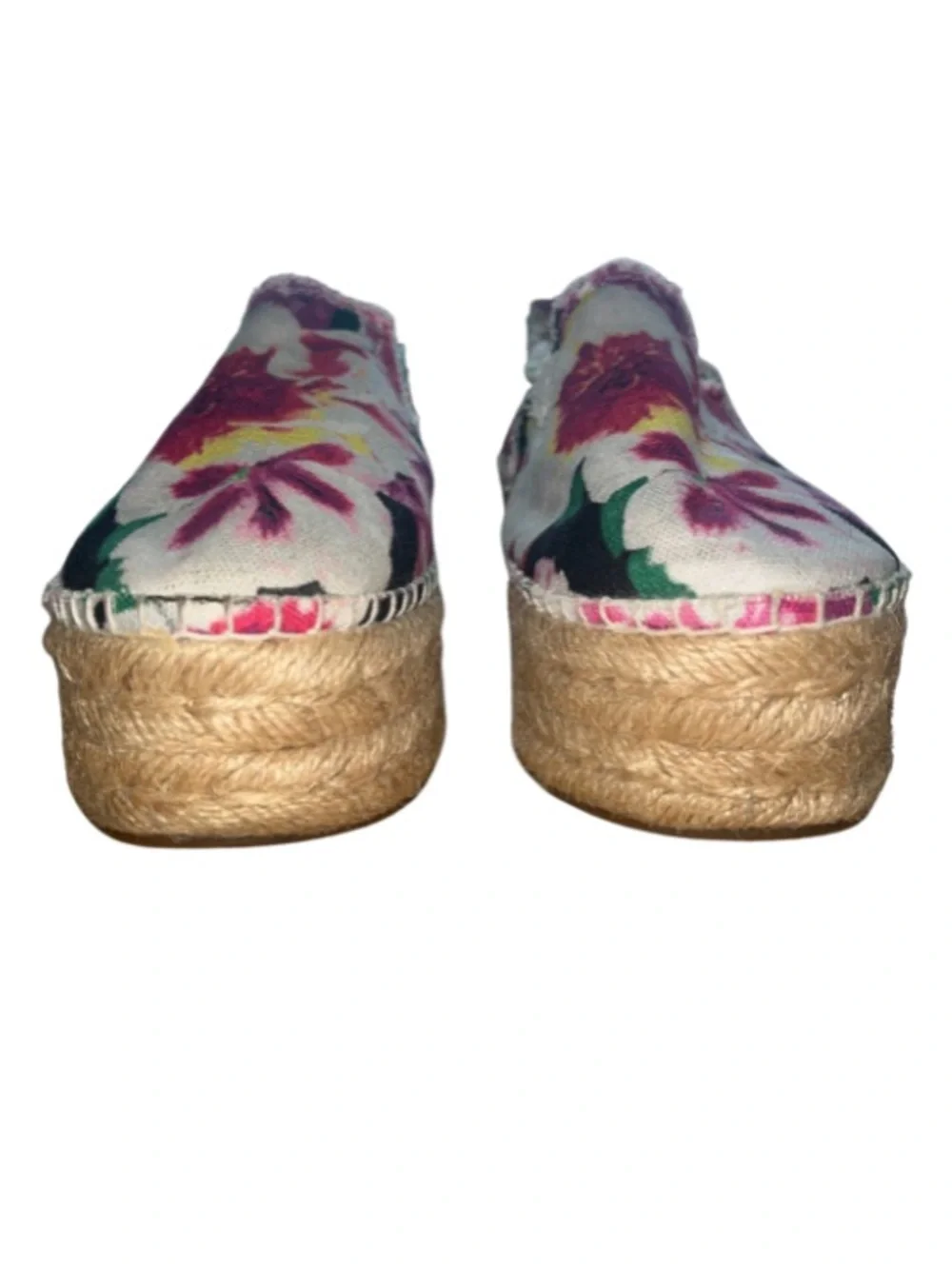 Betsey Johnson Flouncee Floral Platform Espadrille Flats Size 7B (Med. Width)